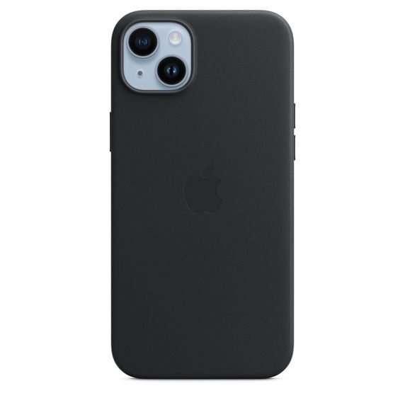 Чехол Apple MagSafe для iPhone 14 Plus, кожа, «тёмная ночь»