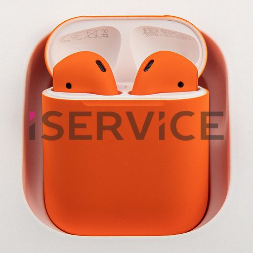 Беспроводные наушники Apple AirPods 2 Оранжевый матовый (2019) в зарядном футляре