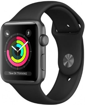 Apple Watch Series 3 42 mm Aluminum Case with Sport Band Black