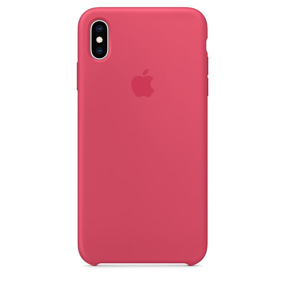 Силиконовый чехол для iPhone XS Max (красный каркаде)