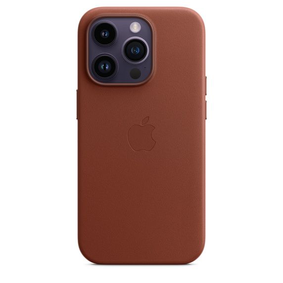 Чехол Apple MagSafe для iPhone 14 Pro, кожа, коричневый