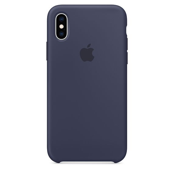 Силиконовый чехол для iPhone X/XS (темно-синий)