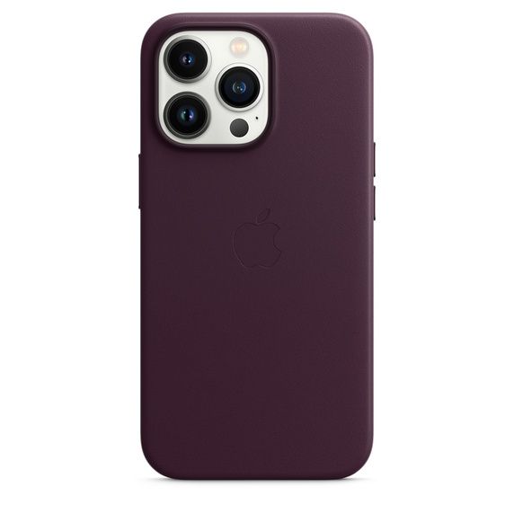 Кожаный чехол MagSafe для iPhone 13 Pro, цвет «тёмная вишня»