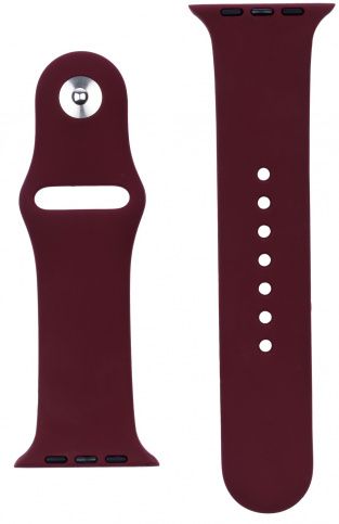 Ремешок силиконовый vlp Silicone Band для Apple Watch 42/44 мм марсала