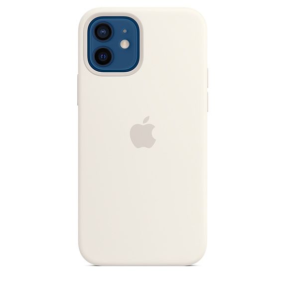 Силиконовый чехол MagSafe для iPhone 12 и 12 Pro, белый цвет