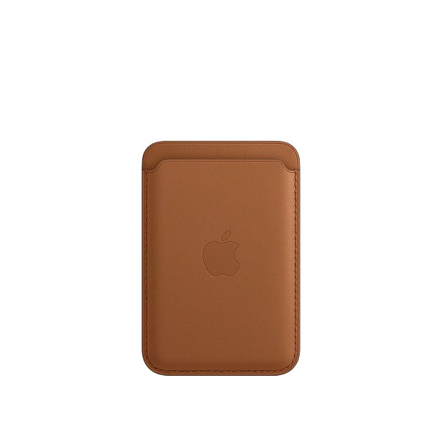 Кожаный чехол-бумажник MagSafe для iPhone, золотисто-коричневый цвет