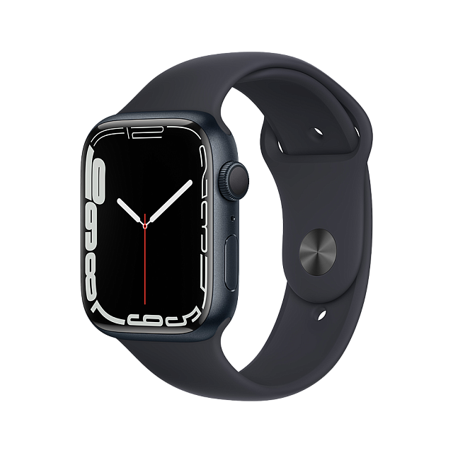 Apple Watch Series 7 45 мм Тёмная ночь, спортивный ремешок цвета тёмная ночь
