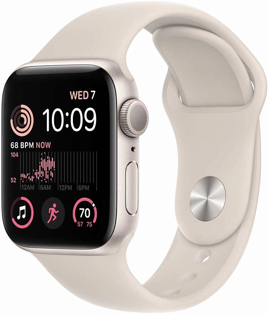 Apple Watch SE 2022 40 мм Сияющая звезда, спортивный ремешок цвета сияющая звезда