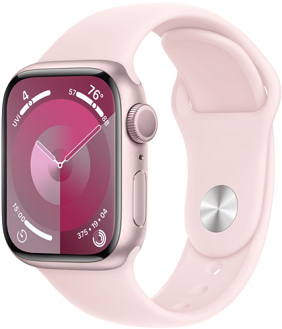 Apple Watch Series 9 45 мм Розовый, спортивный ремешок