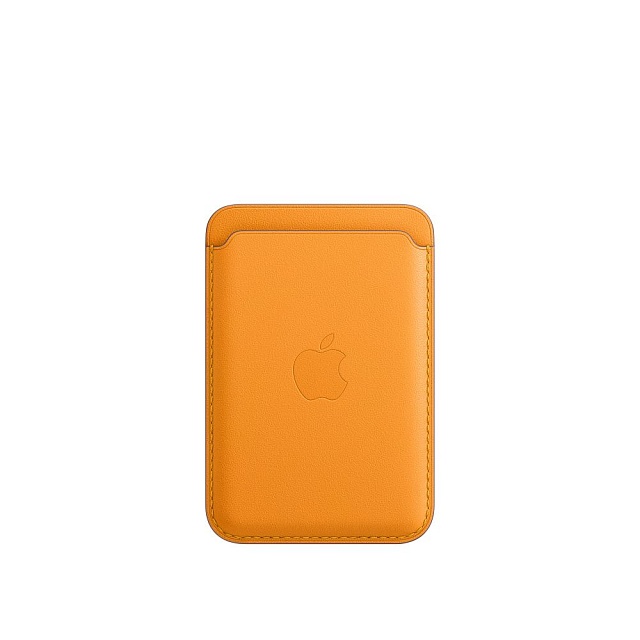 Кожаный чехол-бумажник MagSafe для iPhone, цвет «золотой апельсин»