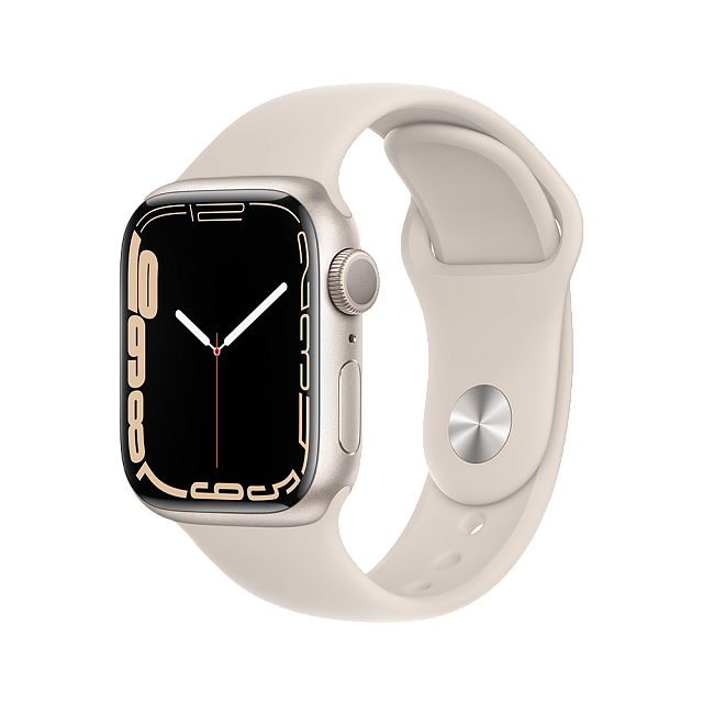 Apple Watch Series 7 41 мм Сияющая звезда, спортивный ремешок цвета сияющая звезда