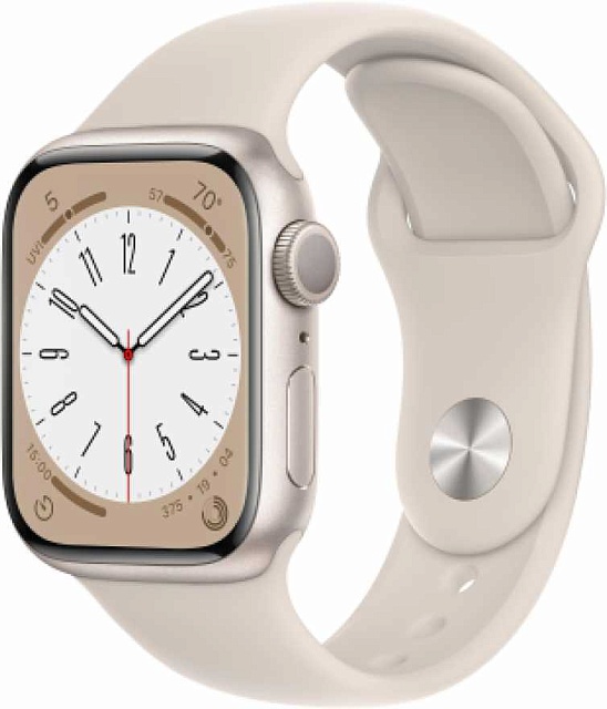 Apple Watch Series 8 45 мм Сияющая звезда, спортивный ремешок цвета сияющая звезда