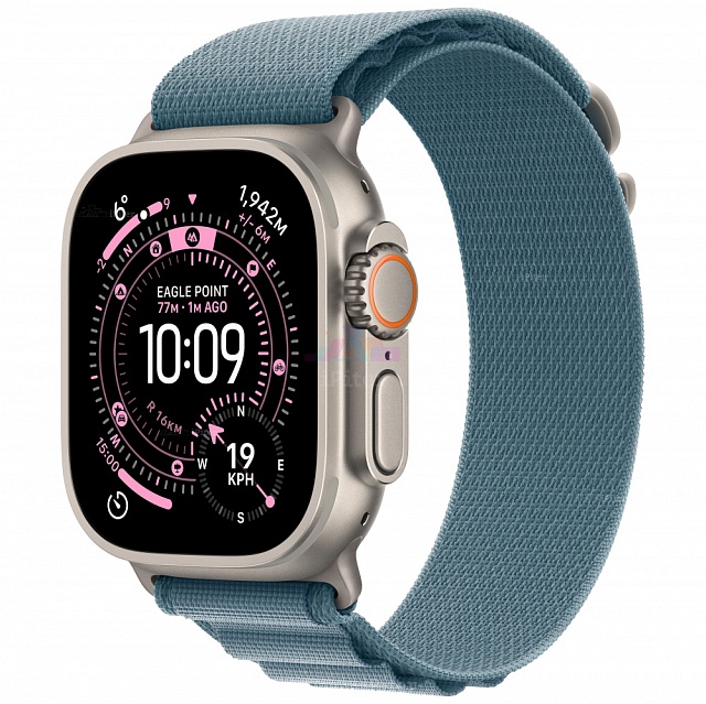 Apple Watch Ultra 3 49 мм «Natural Titanium» Case with Light Blue Alpine