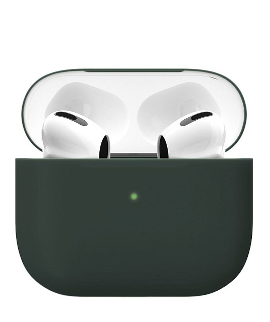 Чехол силиконовый vlp Soft Touch тонкий силикон для AirPods 3 темно-зеленый