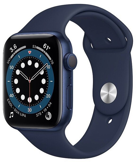 Apple Watch Series 6 44 мм алюминий тёмно-синего цвета, спортивный ремешок цвета «тёмный ультрамарин