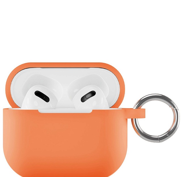 Чехол силиконовый vlp Soft Touch с кольцом для AirPods 3 оранжевый