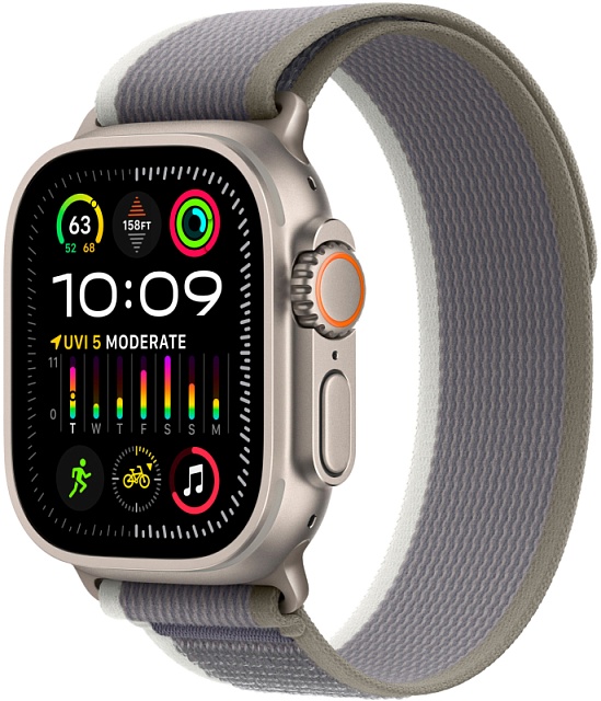 Умные часы Apple Watch Ultra 2 49 мм, корпус из титана, ремешок Trail (M/L) Зеленый/Серый