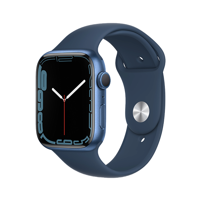 Apple Watch Series 7 45 мм Синий, спортивный ремешок цвета синий омут