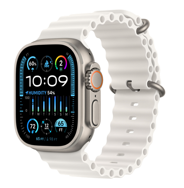 Умные часы Apple Watch Ultra 2 49 мм, корпус из титана, ремешок Ocean Белый