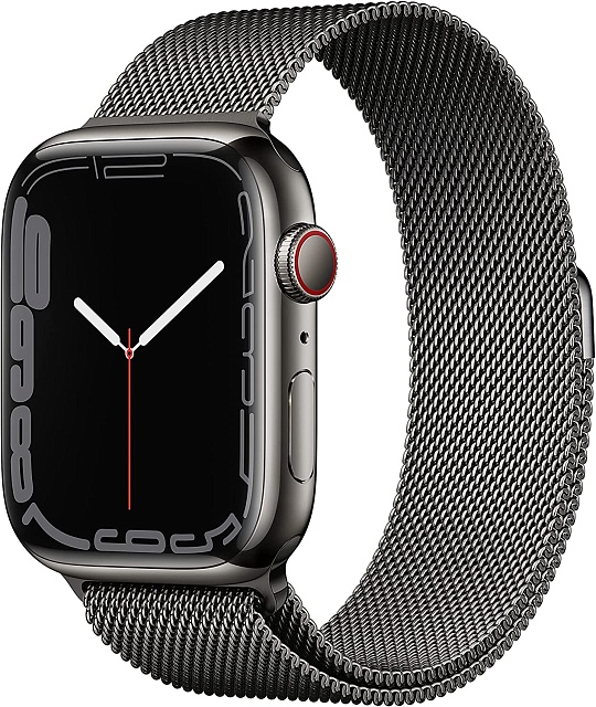 Часы Apple Watch Series 7 45 mm GPS + Cellular, Graphite Stainless Steel Case with Milanese Loop