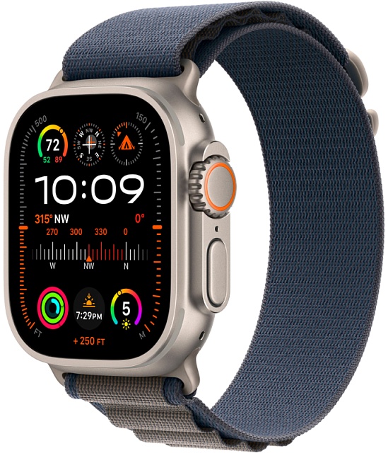 Умные часы Apple Watch Ultra 2 49 мм, корпус из титана, ремешок Alpine (S) Синий