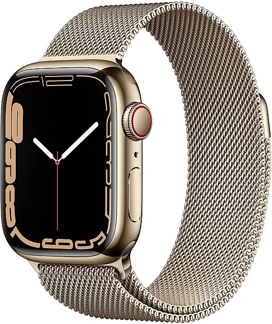 Часы Apple Watch Series 7 41 mm GPS + Cellular, Gold Stainless Steel Case with Milanese Loop