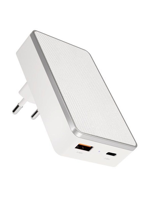 Адаптер питания vlp 20Вт USB-C+USB-A PD QC белый