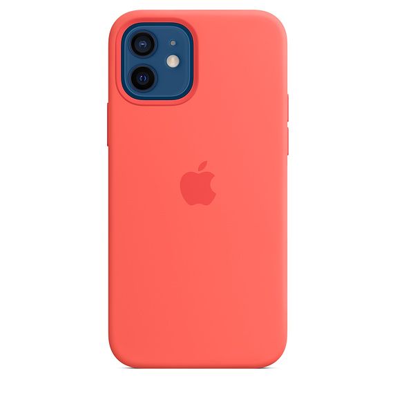Силиконовый чехол MagSafe для iPhone 12 и 12 Pro, цвет «розовый цитрус»