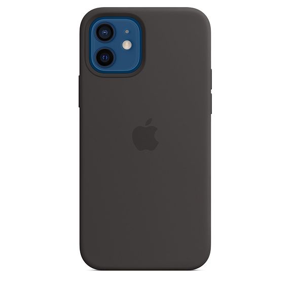 Силиконовый чехол для iPhone 12 и 12 Pro, чёрный цвет (копия)