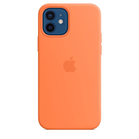 Силиконовый чехол MagSafe для iPhone 12 и 12 Pro, цвет «кумкват»