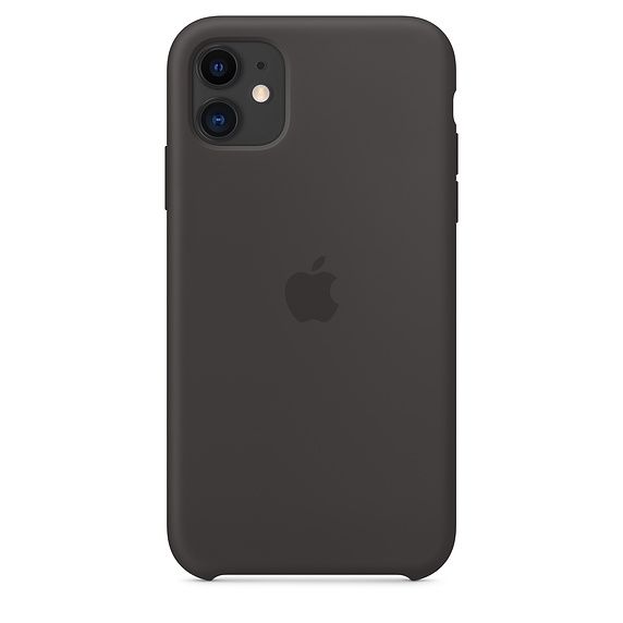 Силиконовый чехол для iPhone 11, чёрный цвет (копия)