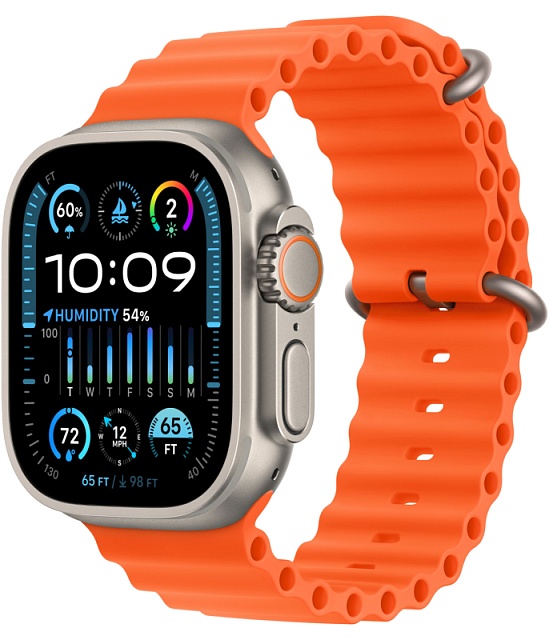 Умные часы Apple Watch Ultra 2 49 мм, корпус из титана, ремешок Ocean Оранжевый