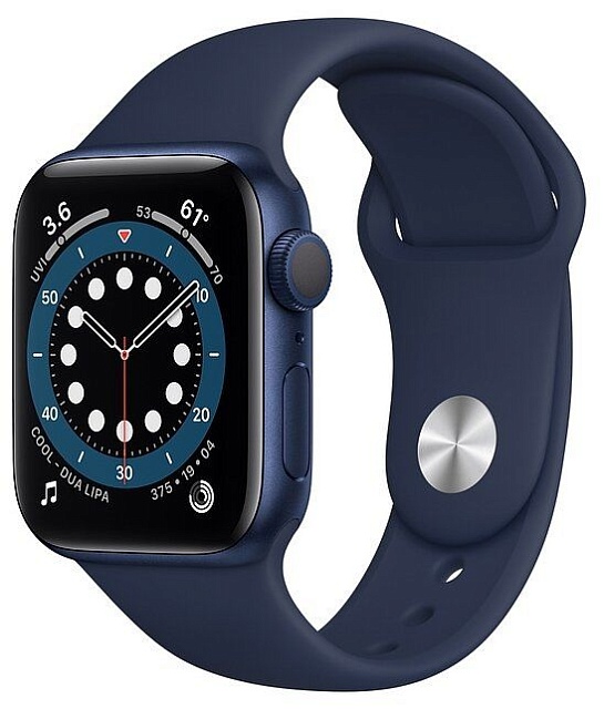 Apple Watch Series 6 40 мм, корпус из алюминия синего цвета, спортивный ремешок «тёмный ультрамарин»
